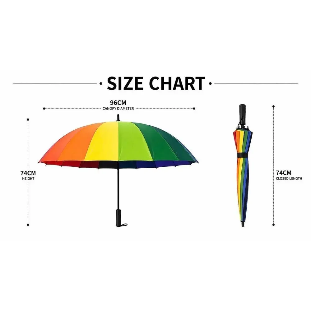 Rainbow Umbrella | Large, Colorful, Pride, Full-Spectrum Coverage